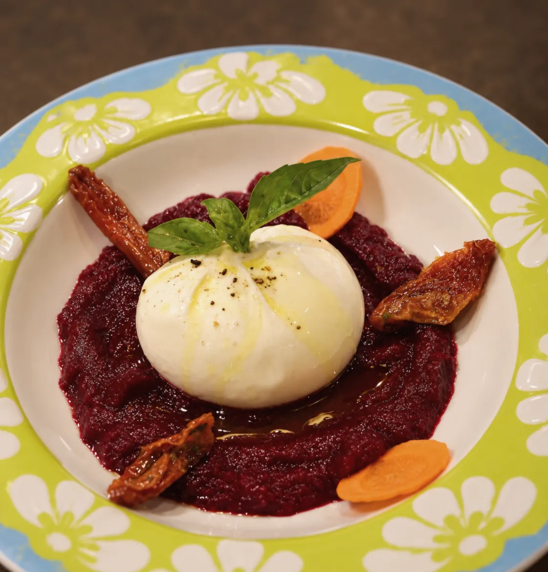 Burrata con betterave, Via Del Gusto