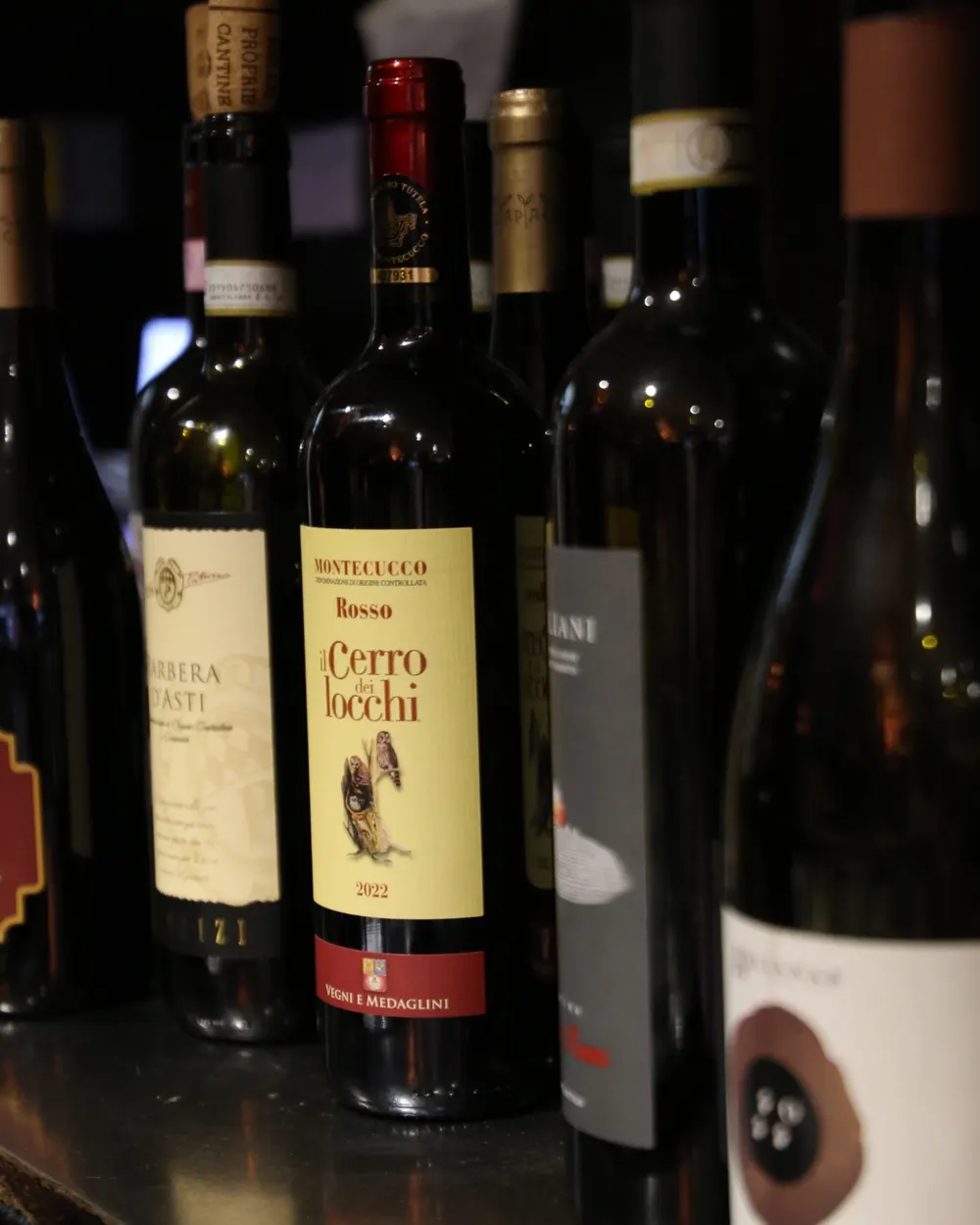 Italian wines at the Via Del Gusto bar